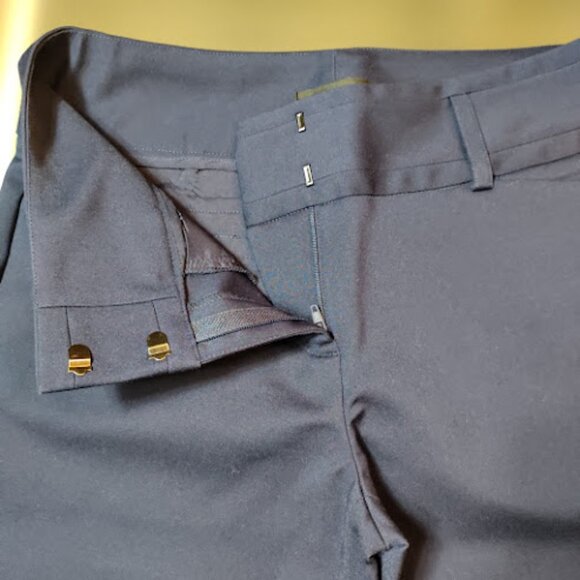 DONNA KARAN High Rise Straight Leg Stretch Dress Pants Cotton Blend Structured 4 - Picture 4 of 13